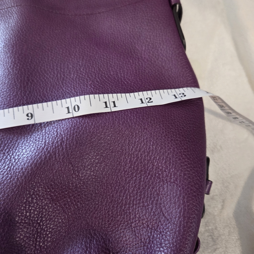Coach Leather Hobo Shoulder Bag in Deep Plum - Picture 4 of 16